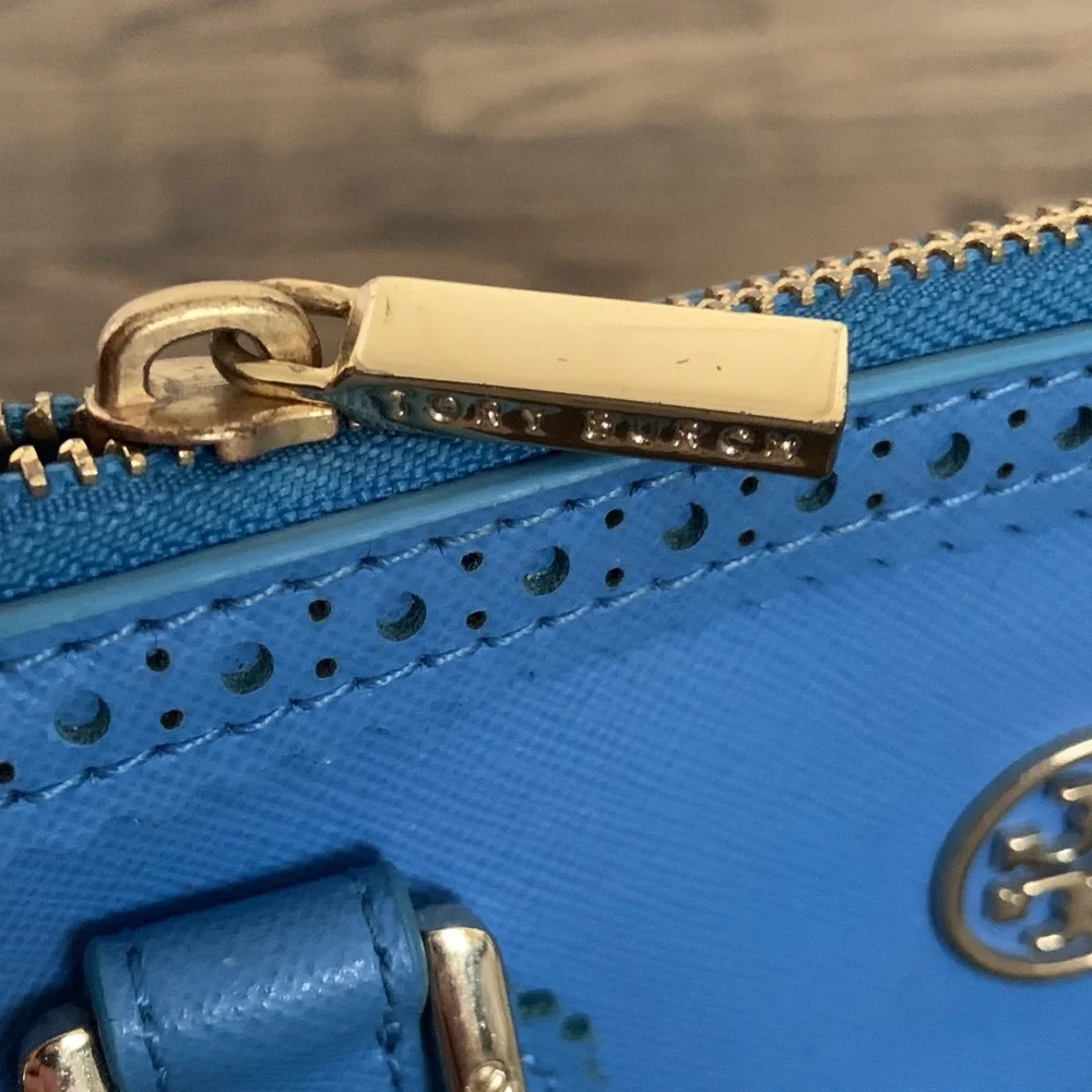 LAST CHANCE! Tory Burch Blue Leather Robinson Spectator Satchel Handbag